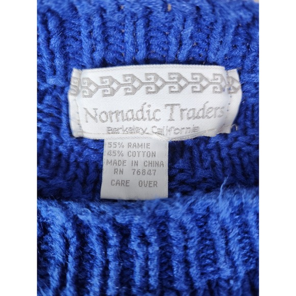 Vintage Nomadic Traders 3D Blue Crew Neck Pullover Sweater Adult Large - Picture 4 of 7